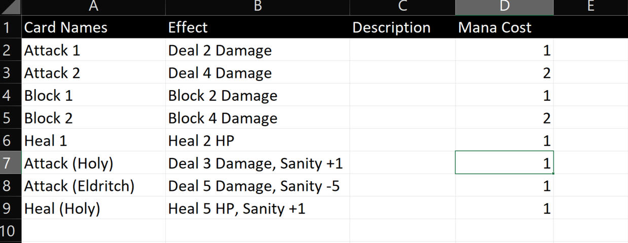 Card List v0.1: Basic card information & List structure