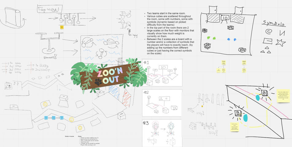 Early sketches I made in Miro to concept and break down mechanics
